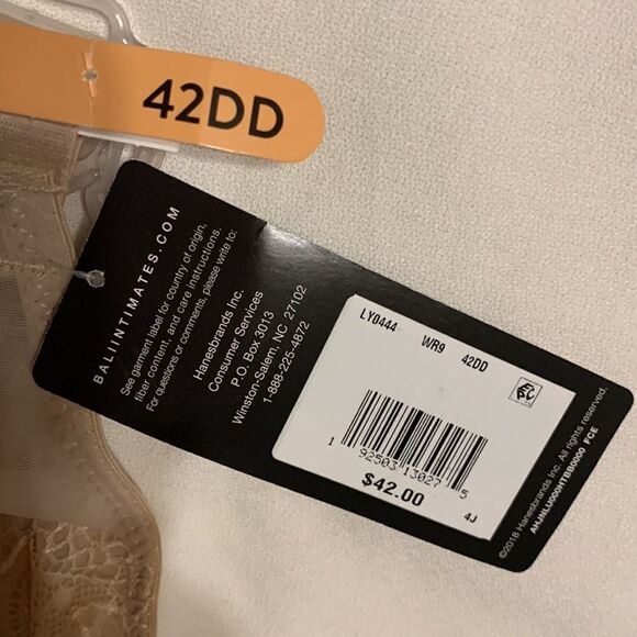 Lilyette by Bali Size 42DD beautiful lace ultimate smoothing & support underwire - Picture 5 of 7